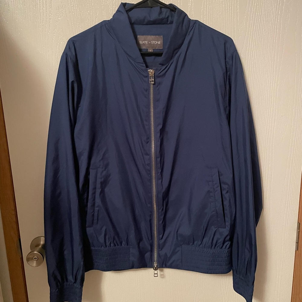 Slate & Stone Men's Blue Bomber/Windbreaker Jacket SZ L